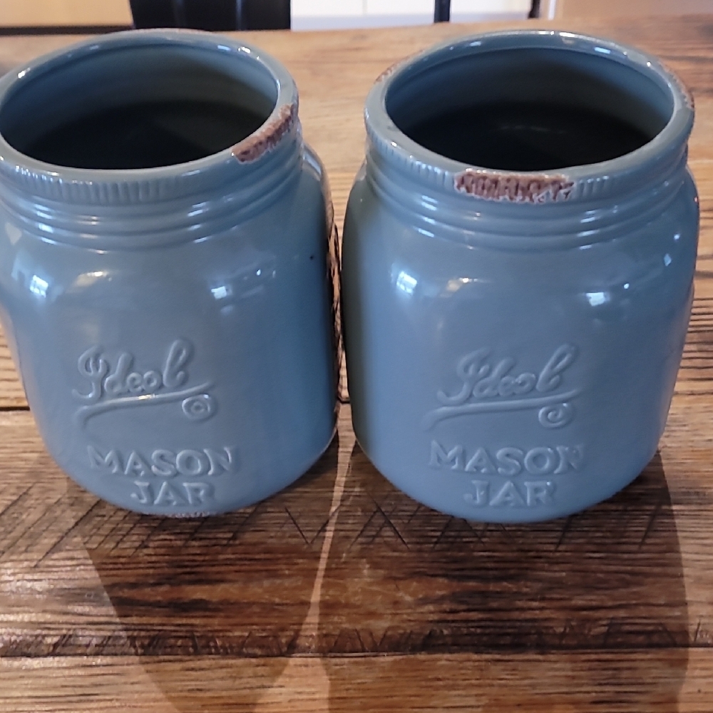 Blue Mason Jar Set